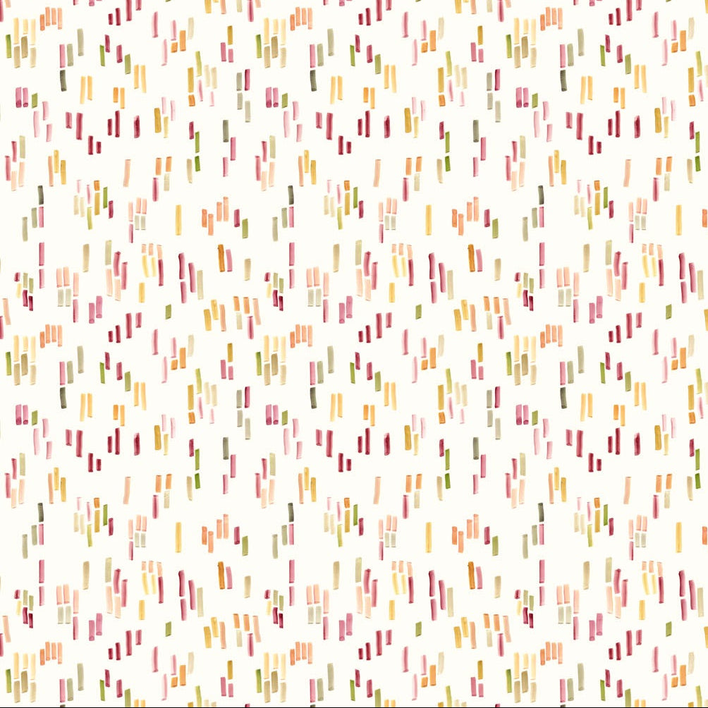 Flourish Dashes Cream ½ yd