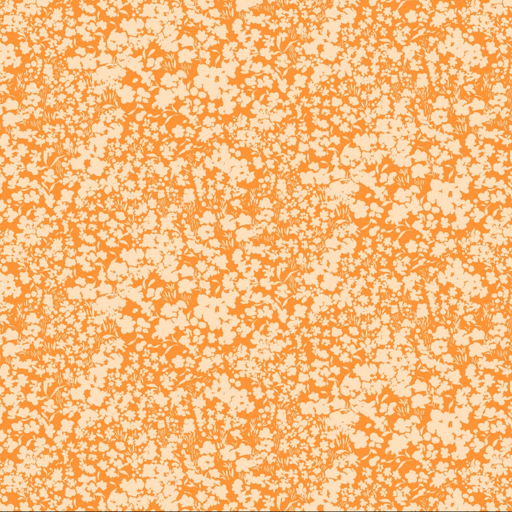 Flourish Fields Orange ½ yd