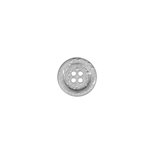 Accomplished Button - 15mm (⅝″), 4 Hole, Silver - 2 count