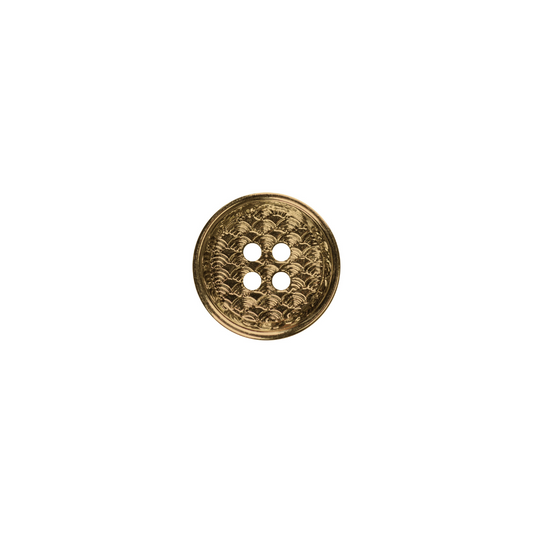 Adept Button - 15mm (⅝″), 4 Hole, Antique Brass - 3 count
