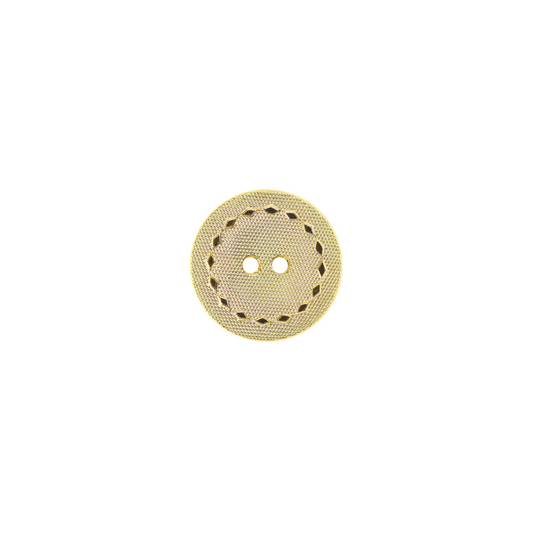 Admiring Button - 15mm (⅝″), 2 Hole, Gold - 2 count