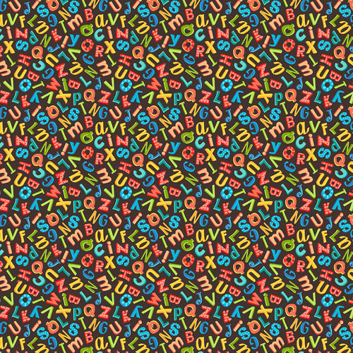 Alphabits Chocolate ½ yd-Fabric-Spool of Thread