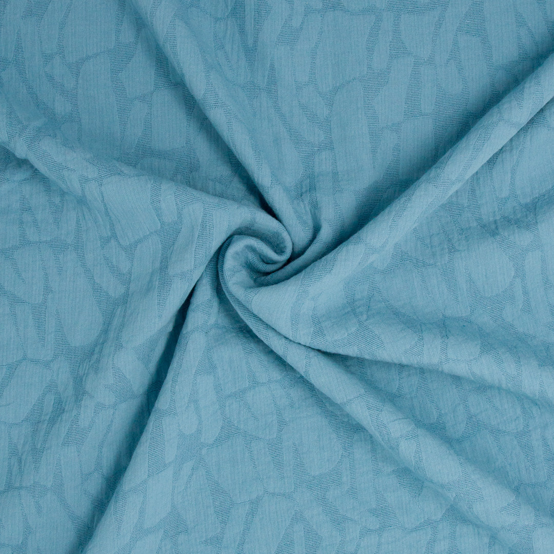 REMNANT Clara Cotton Rayon Linen Jacquard Bluestar - 1 yards-Fabric-Spool of Thread