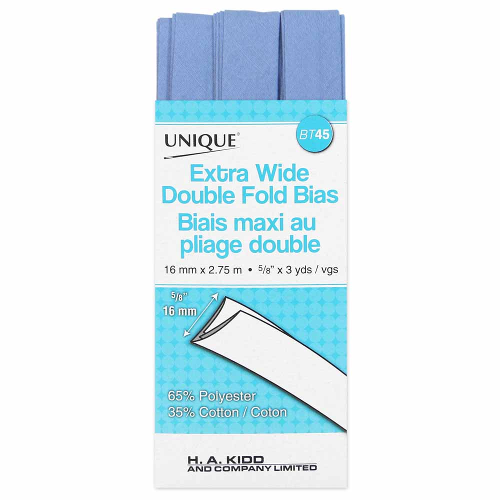 Unique Extra Wide Double Fold Bias Tape Copen - 16mm (⅝”) x 2.75m (3 yards)