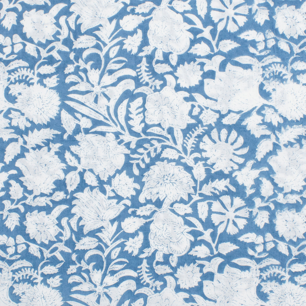 REMNANT Cotton Block Print Lawn Wildflower Cornflower - 1.83 yards-Fabric-Spool of Thread