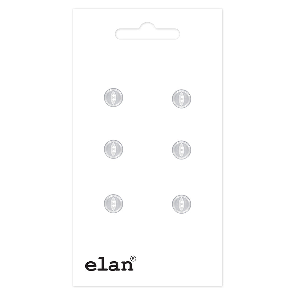 Cute Button - 11mm (⅜"), 2 Hole, White - 6 count-Notion-Spool of Thread