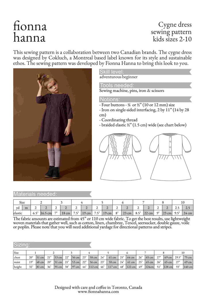 Fionna Hanna Cygne Dress Paper Pattern