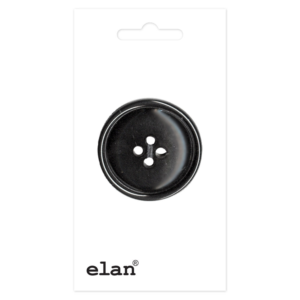 Lovely Button - 30mm (1⅛"), 4 Hole, Reflective Black- 1 count-Notion-Spool of Thread