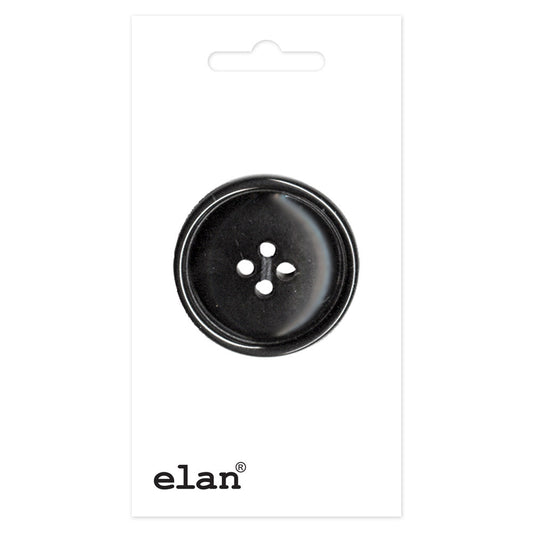 Lovely Button - 30mm (1⅛"), 4 Hole, Reflective Black- 1 count-Notion-Spool of Thread