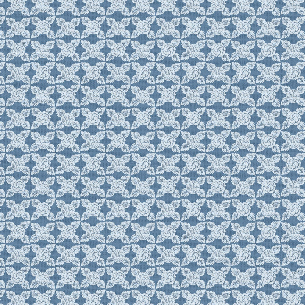 Folktale Tiled Blue ½ yd-Fabric-Spool of Thread