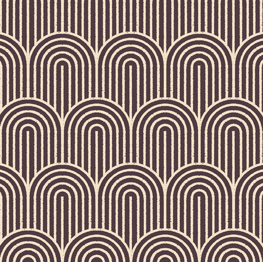 Geometry Cotton Linen Canvas Eggplant ½ yd-Fabric-Spool of Thread