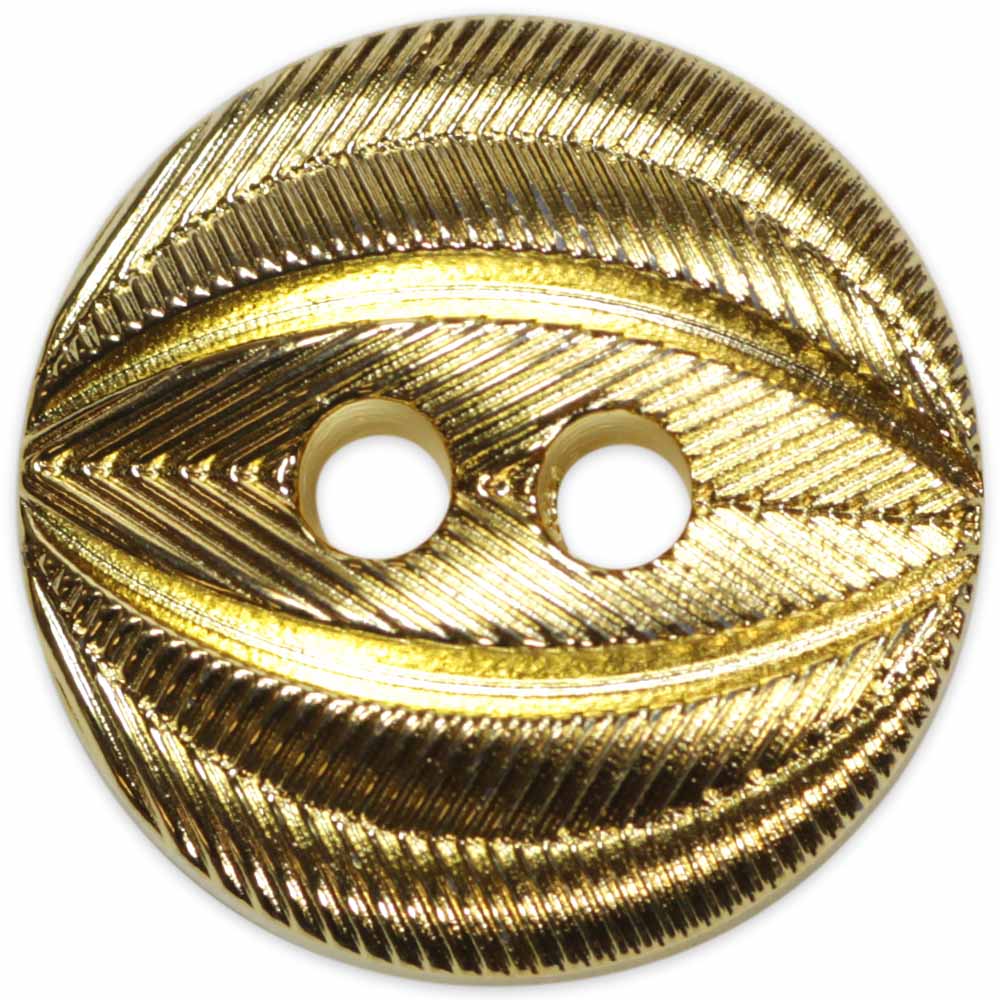 Gorgeous Button - 15mm (⅝″), 2 Hole, Gold - 2 count-Notion-Spool of Thread