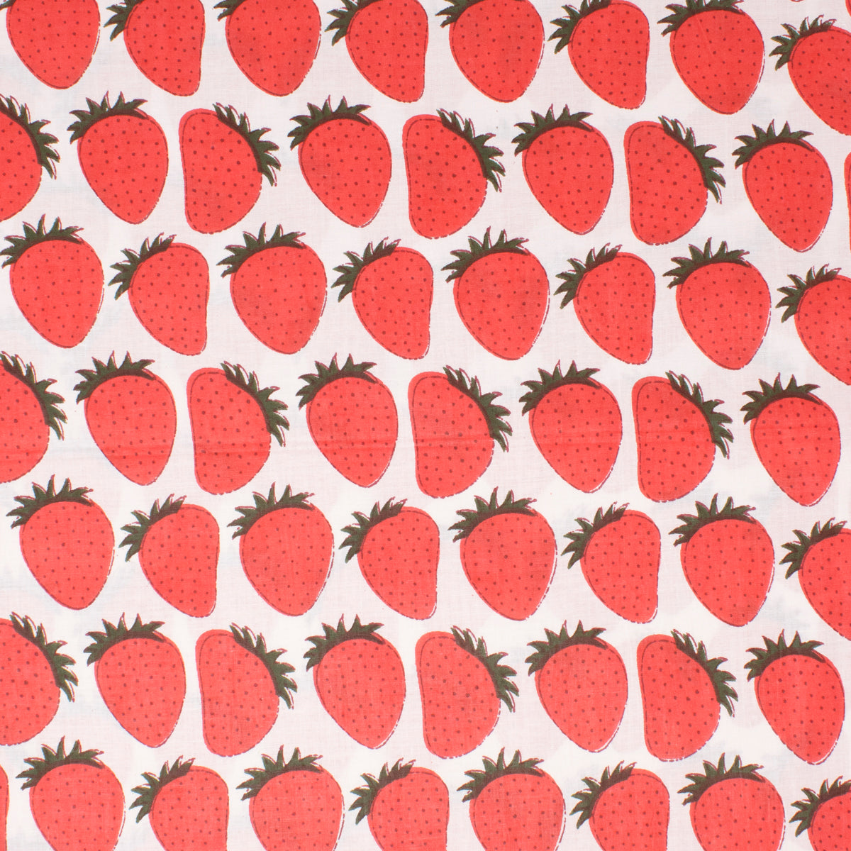 Cotton Block Print Lawn Fresh Strawberry Red ½ yd