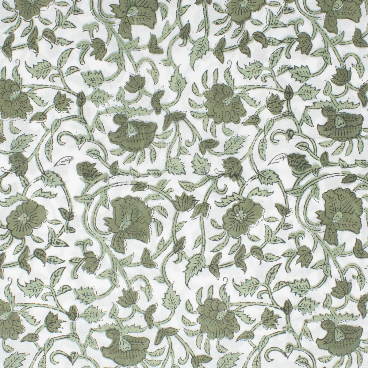 Cotton Block Print Lawn Ivy Hunter ½ yd