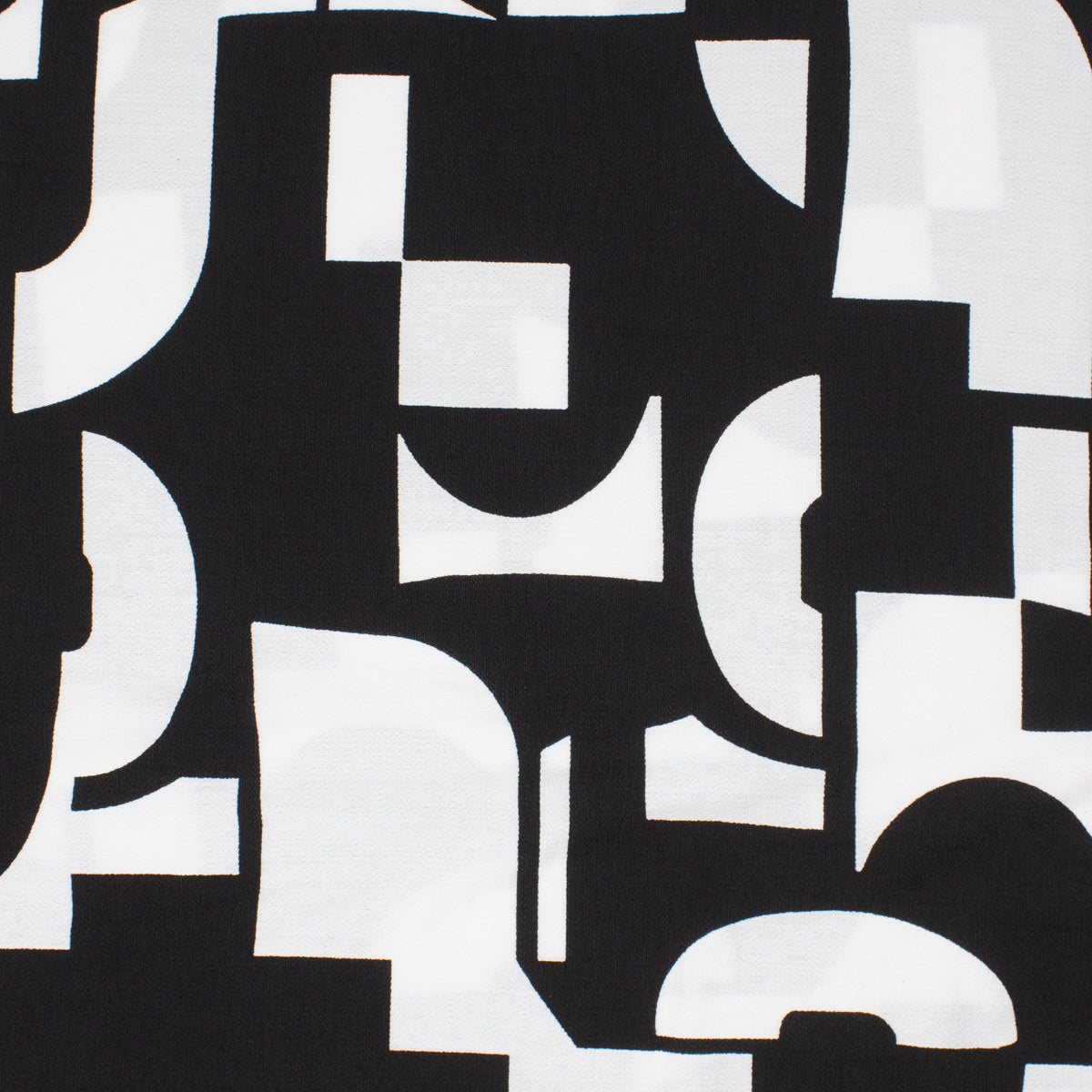 Lynn Rayon Slub Crepe Blocks Black ½ yd