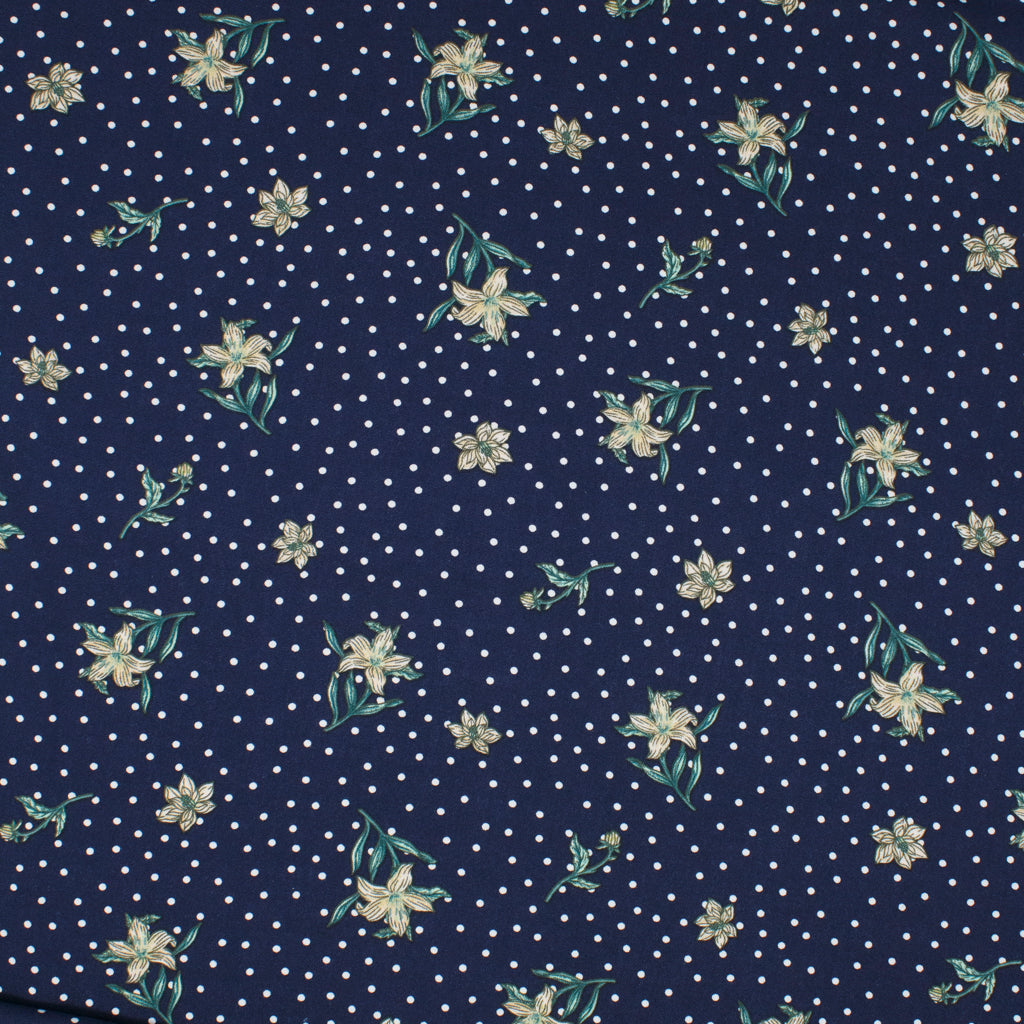 Kimberley Viscose Blossom Dot Dark Night Blue ½ yd-Fabric-Spool of Thread