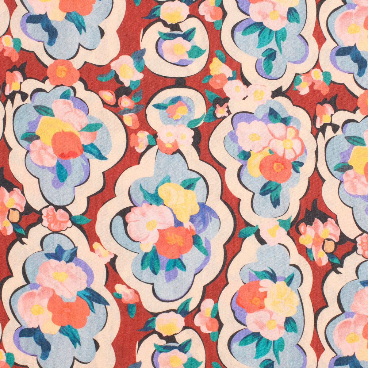 Louise Rayon Floral Maroon ½ yd-Fabric-Spool of Thread