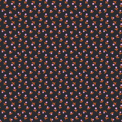 Meadow Star Soft Black ½ yd-Fabric-Spool of Thread