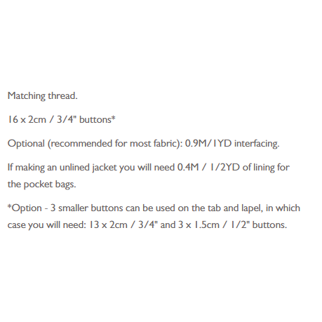 Merchant & Mills The Denham Jacket Sizes 6 - 18 Paper Pattern