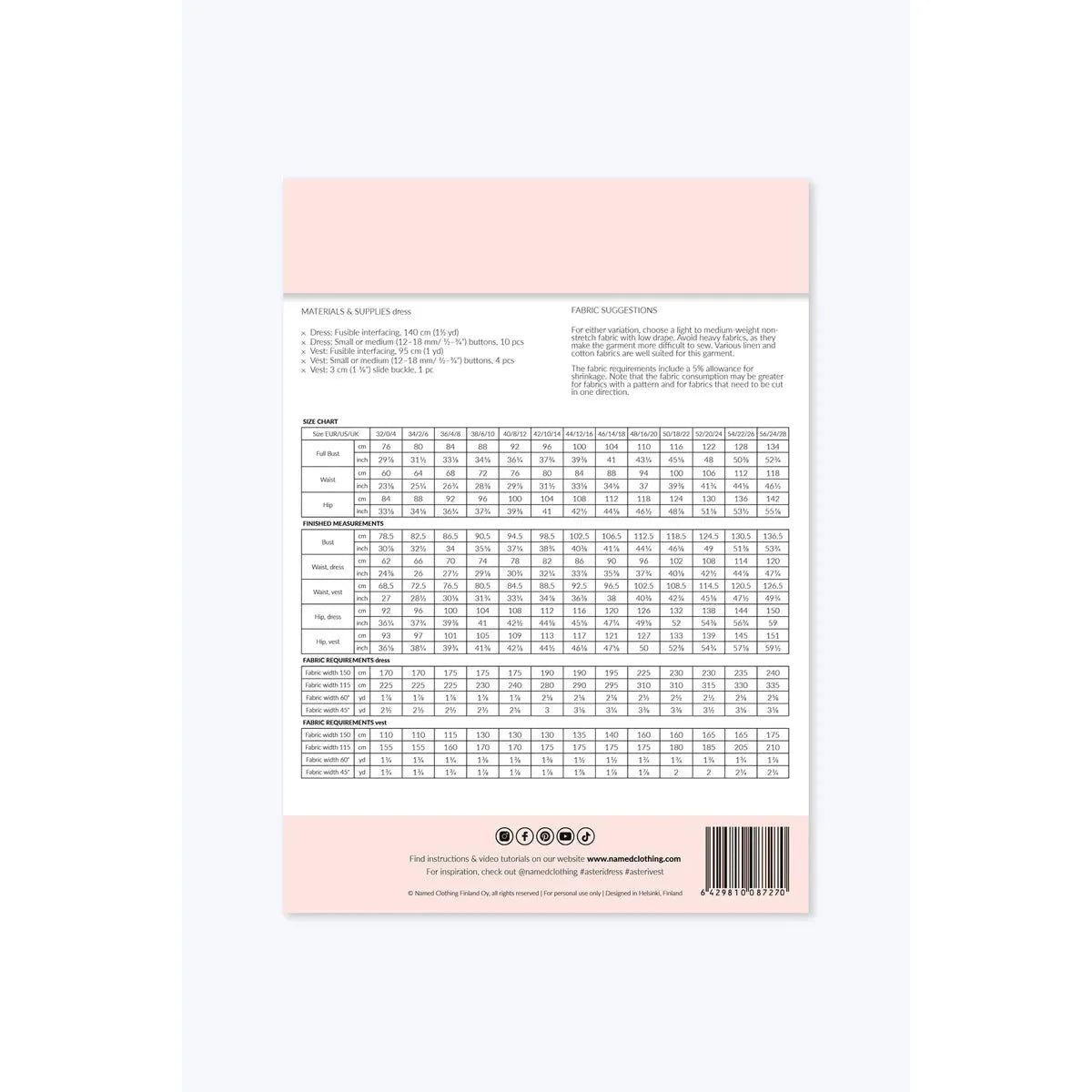 Named Asteri Button Down Dress & Vest Paper Pattern-Pattern-Spool of Thread