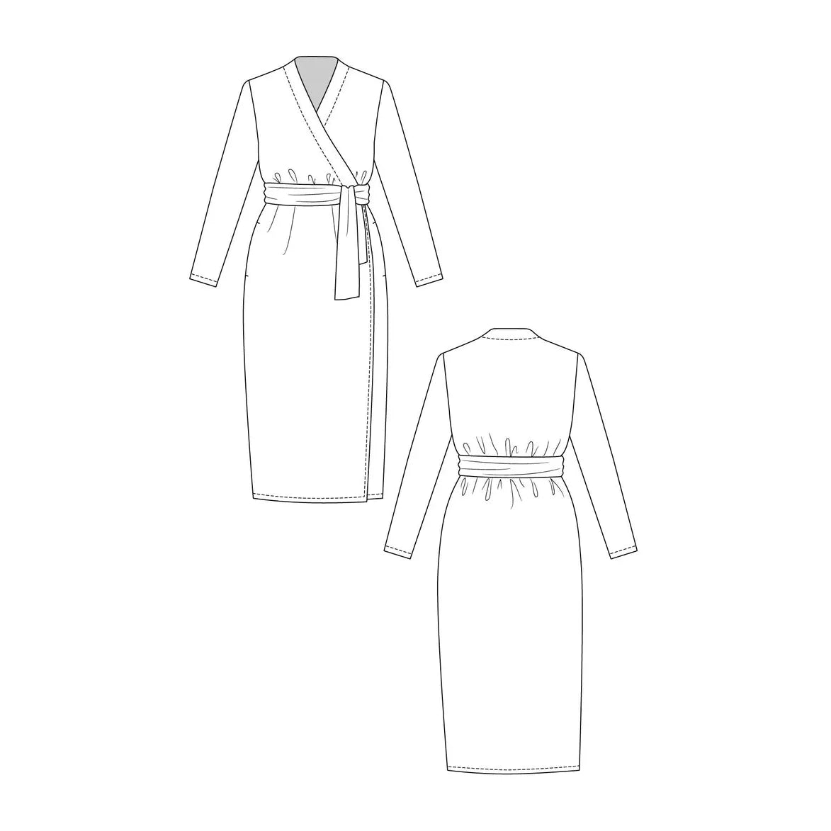 Named Olivia Wrap Dress Paper Pattern