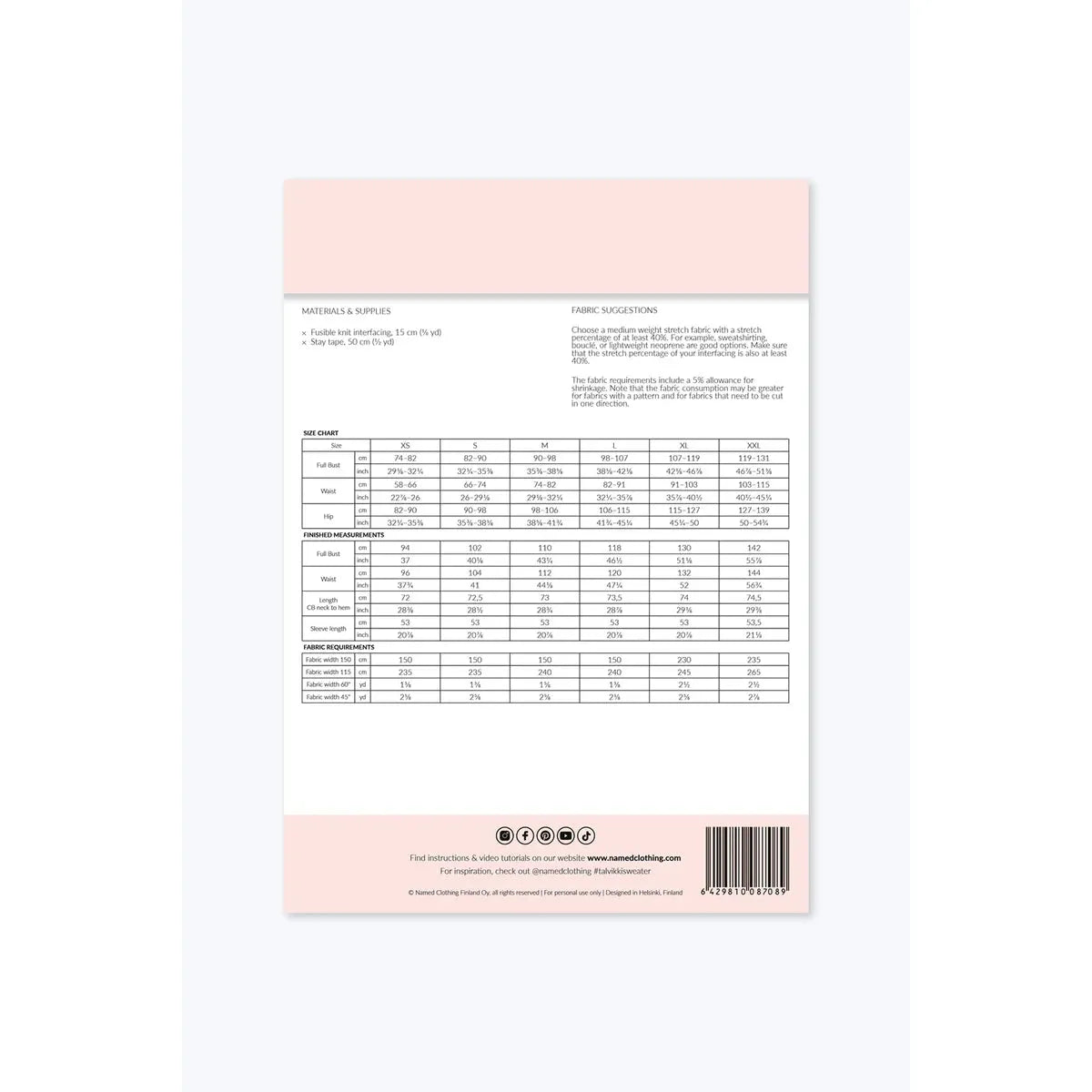 Named Talvikki Sweater Paper Pattern-Pattern-Spool of Thread