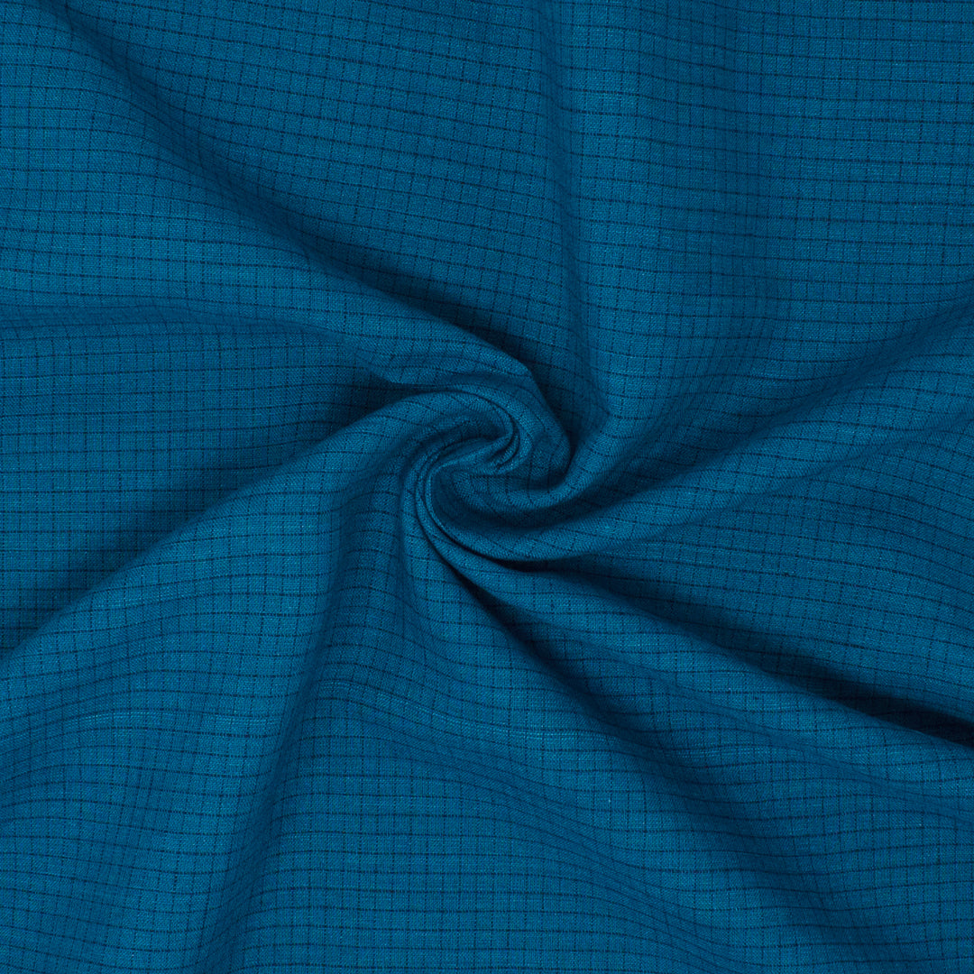 Powell Linen Cotton Check Mountain Lake ½ yd-Fabric-Spool of Thread