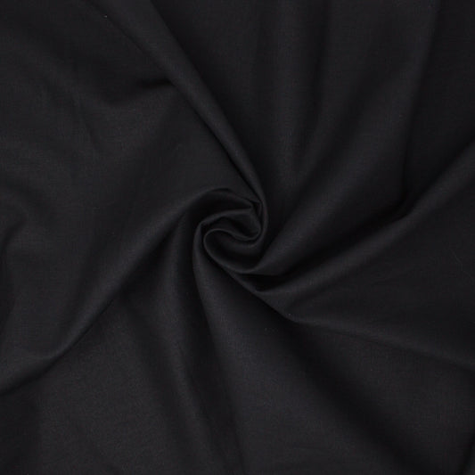 REMNANT Essex Linen Cotton Solid Black - 2.36 yards-Fabric-Spool of Thread
