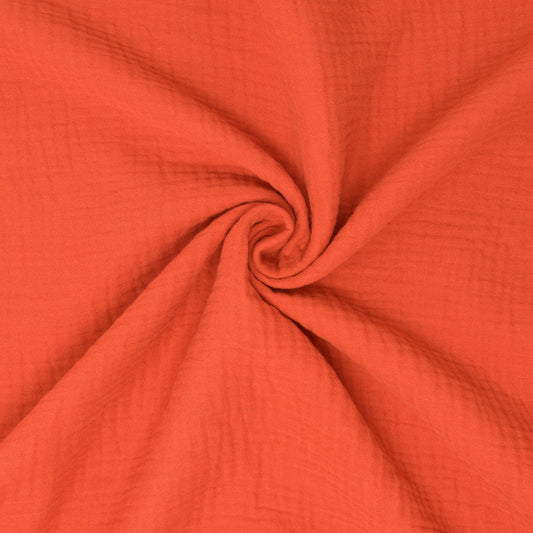 REMNANT Gabriola Organic Double Gauze Tangelo - 2 yards-Fabric-Spool of Thread