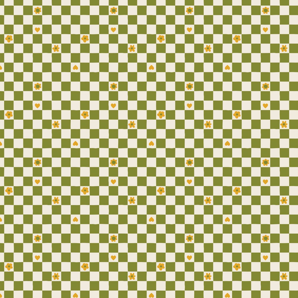 REMNANT Joyful June Checks Green - 2 yards-Fabric-Spool of Thread