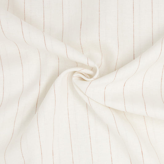 REMNANT Pender Linen Viscose Stripe Marshmallow - 1.25 yards-Fabric-Spool of Thread