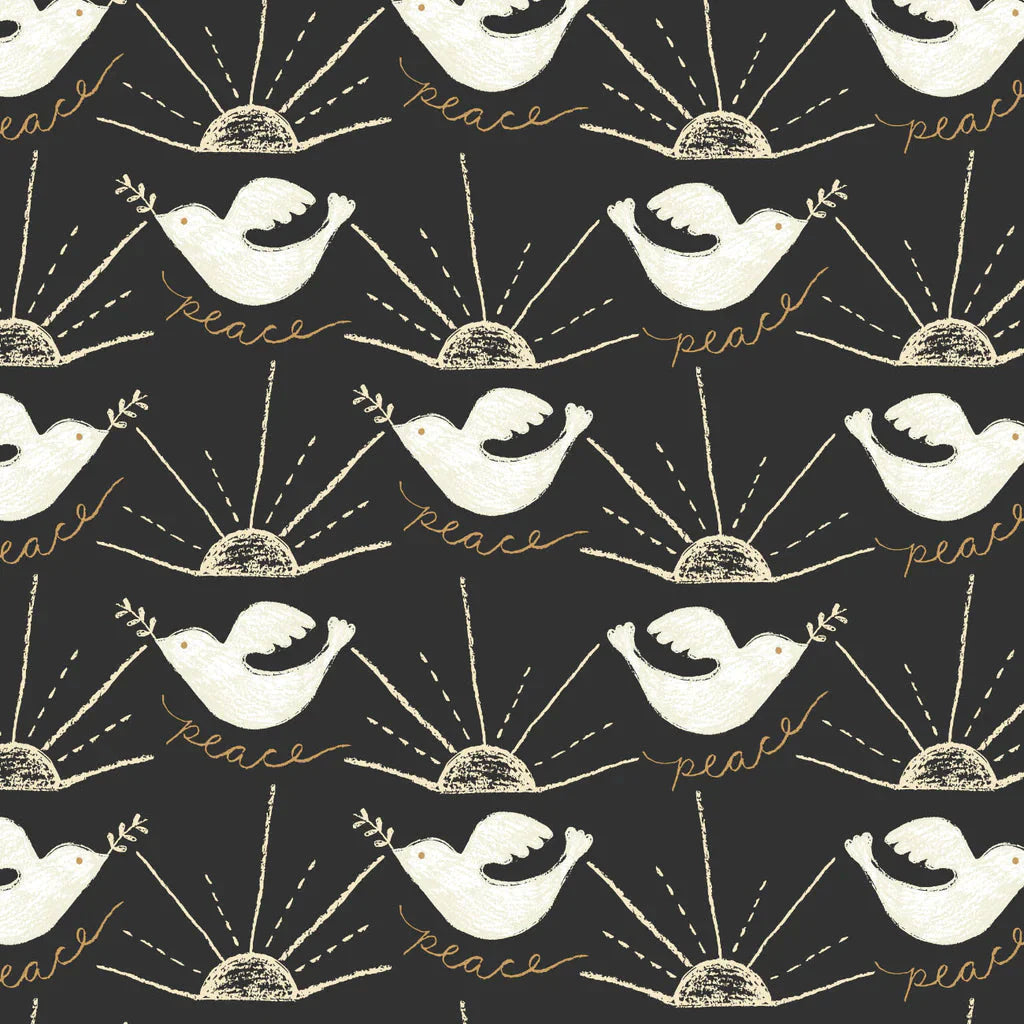 REMNANT Reflections Doves Black - 2 yards-Fabric-Spool of Thread