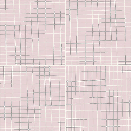 REMNANT Sketchbook Broken Grid Pink - 2.17 yards-Fabric-Spool of Thread