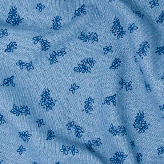 REMNANT Vesper Rayon Linen Garden Mews Dusty Blue - 1 yards-Fabric-Spool of Thread