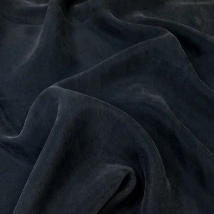 REMNANT Victoria Sandwashed Cupro Rayon Midnight Black - 1.5 yards-Fabric-Spool of Thread
