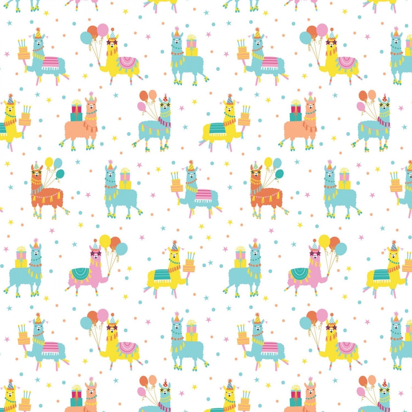 REMNANT Who Invited The Llamas Birthday Besties - 1.94 yards-Fabric-Spool of Thread