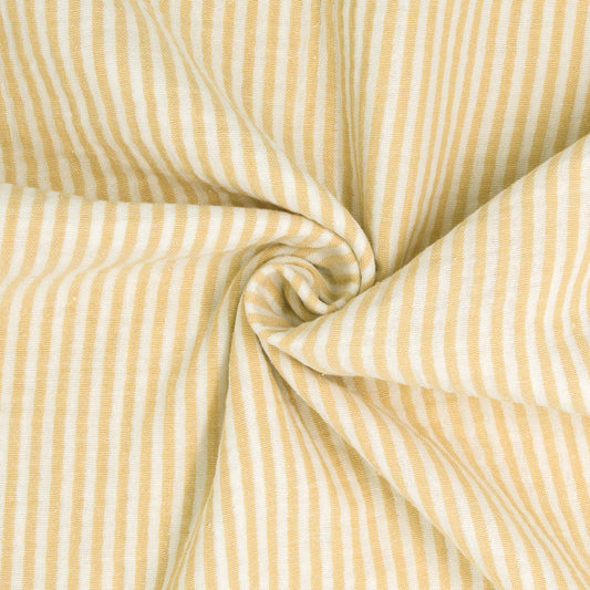 REMNANT Wren Yarn Dyed Organic Double Gauze Lemon - 1.92 yards-Fabric-Spool of Thread