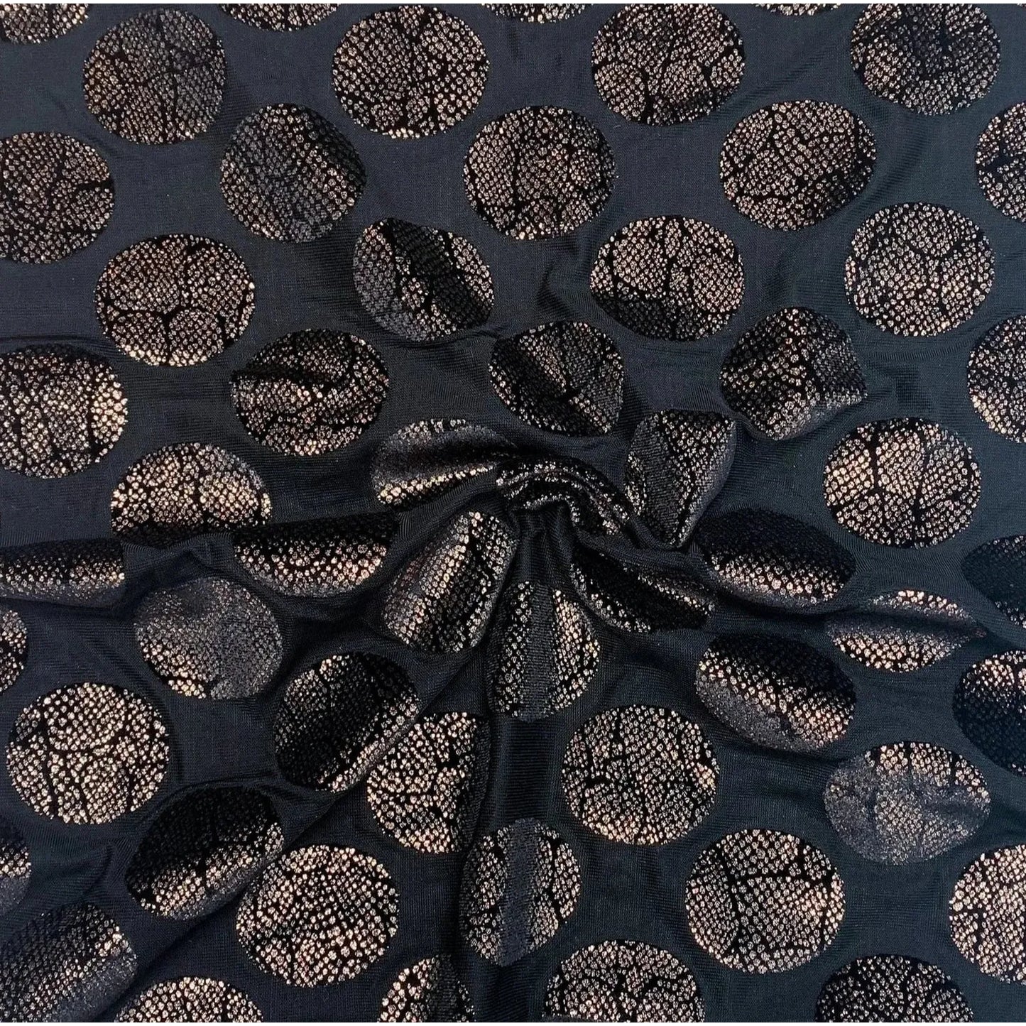 Rossland Polyester Nylon Knit Dot Gold Metallic ½ yd-Fabric-Spool of Thread