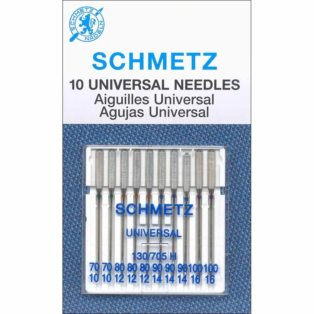 Schmetz Universal Sewing Machine 10 Needle Pack, Assorted 70/80/90/100