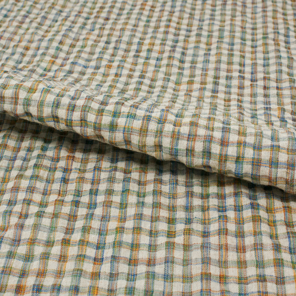 Sooke Cotton Linen Plaid Seersucker Kaleidoscope ½ yd