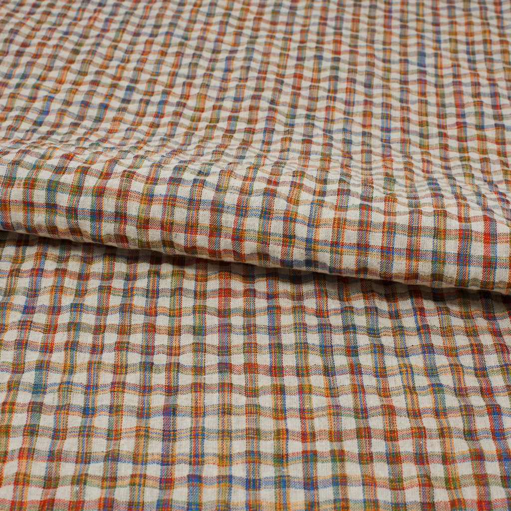 Sooke Cotton Linen Plaid Seersucker Summer Garden ½ yd