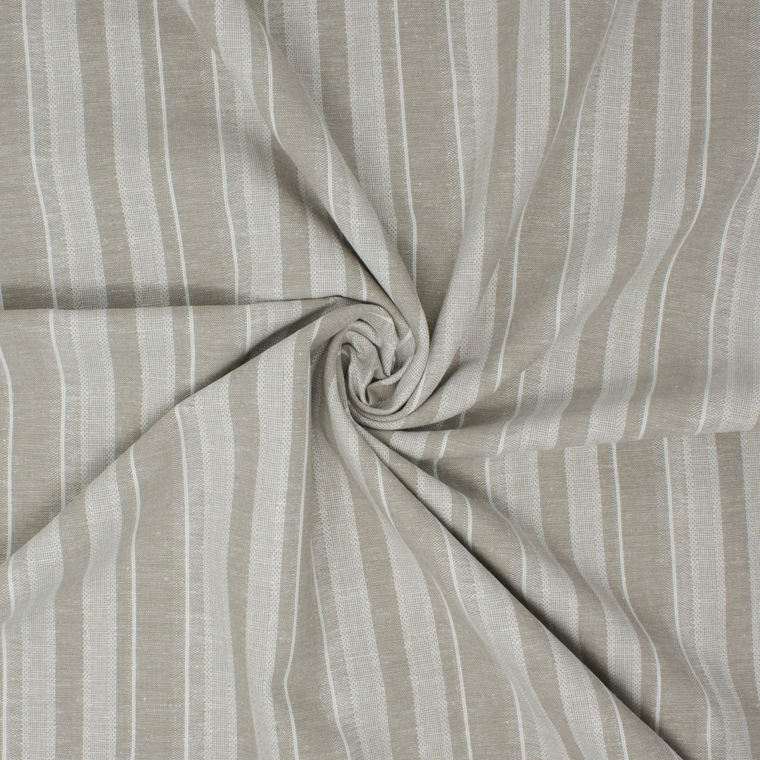 Starling Cotton Linen Stripe Flax ½ yd