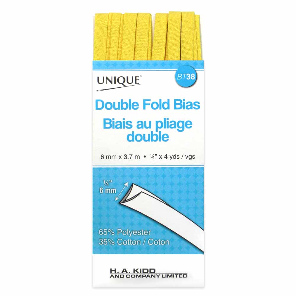 Unique Double Fold Bias Tape Canary - 6mm (¼”) x 3.7m (4 yards)-Notion-Spool of Thread