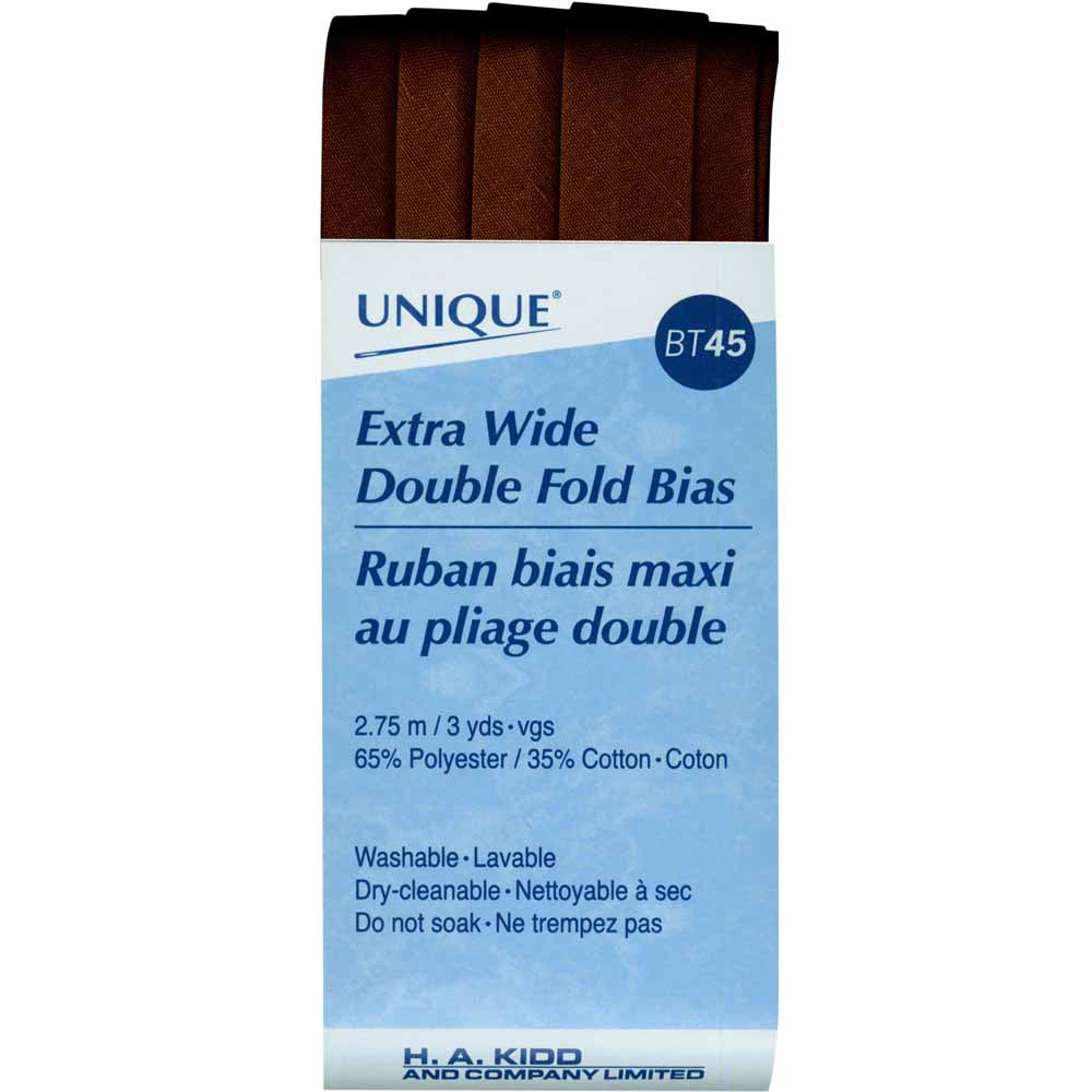 Unique Extra Wide Double Fold Bias Tape Brown - 16mm (⅝”) x 2.75m (3 yards)-Notion-Spool of Thread