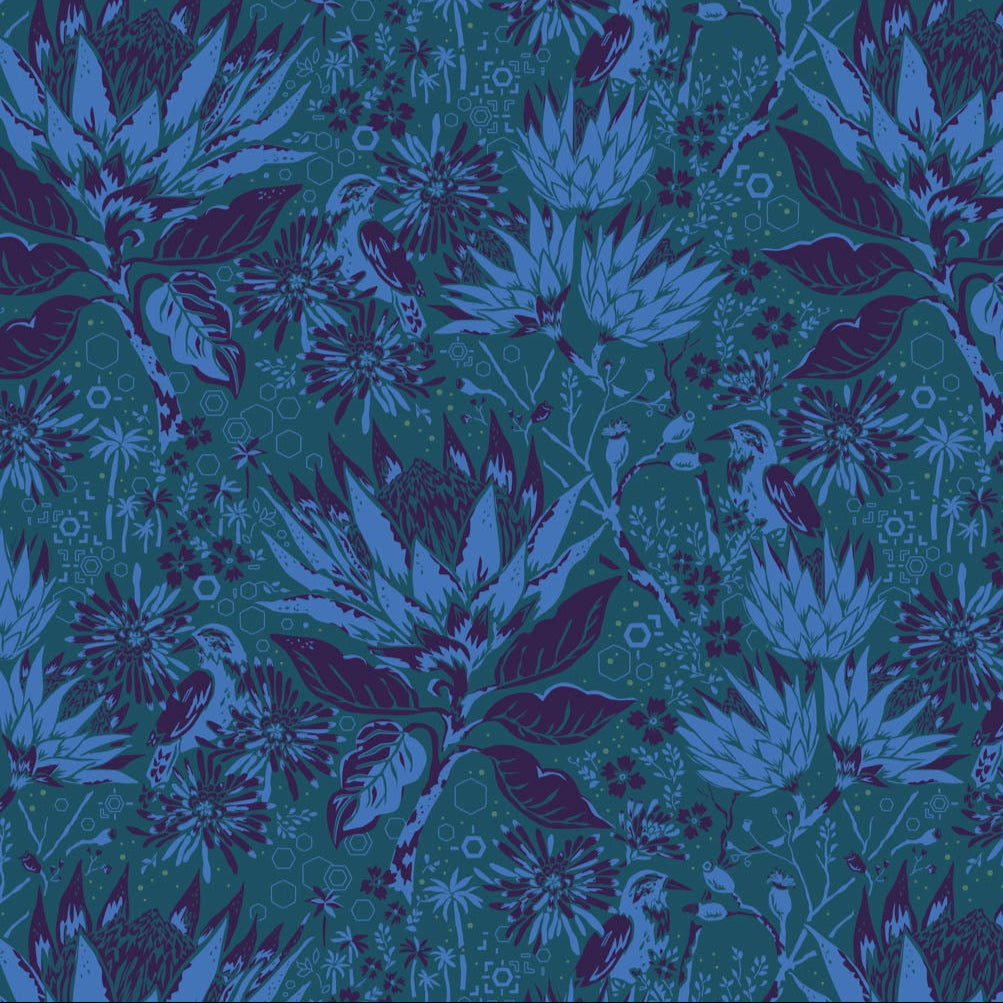 Wandering Eye Gathering Cool ½ yd-Fabric-Spool of Thread