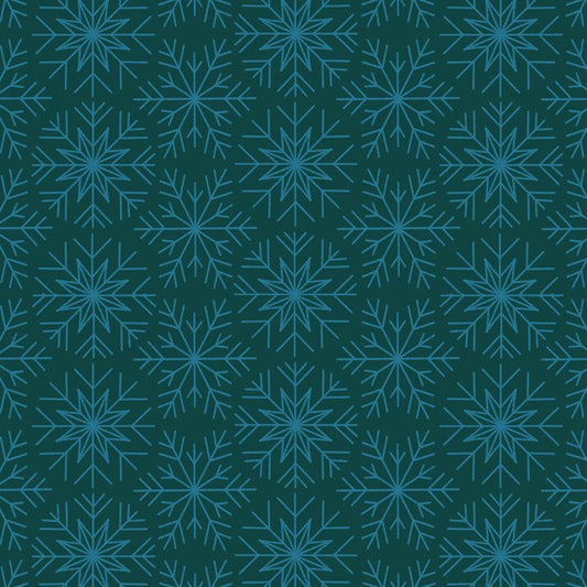 Winterglow Snowflakes Pine ½ yd-Fabric-Spool of Thread