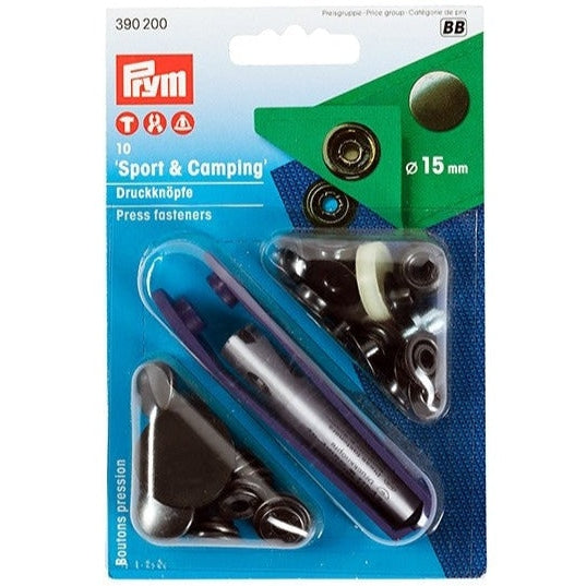 Cap Snap Fasteners,15mm, Sport, Black Oxydized Brass-Notion-Spool of Thread