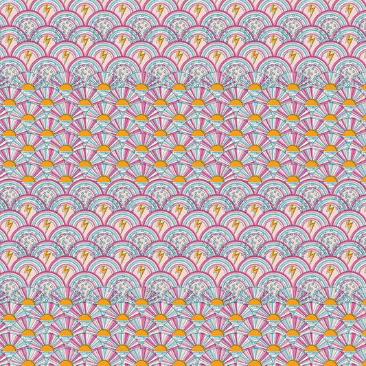 Dreamscape Sunshine and Rainbows Pink ½ yd-Fabric-Spool of Thread