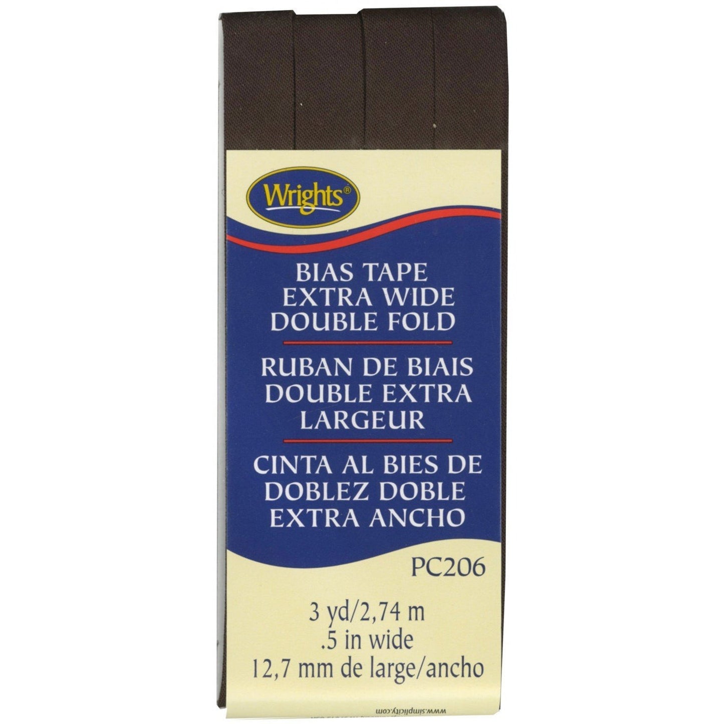 Extra Wide Bias Tape 1/2-inch Brown-Notion-Spool of Thread