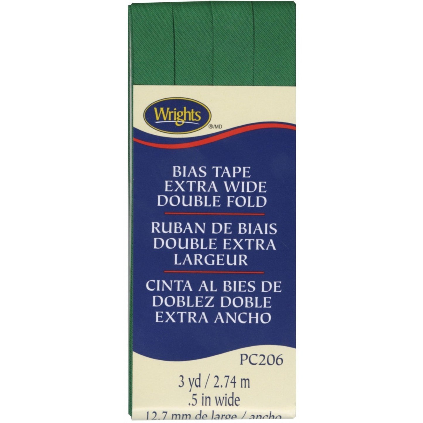 Extra Wide Bias Tape 1/2-inch Emerald-Notion-Spool of Thread